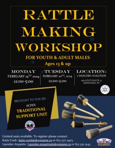 Rattle-Making Workshop for Youth/Adult Males @ Seven Dancers Coalition