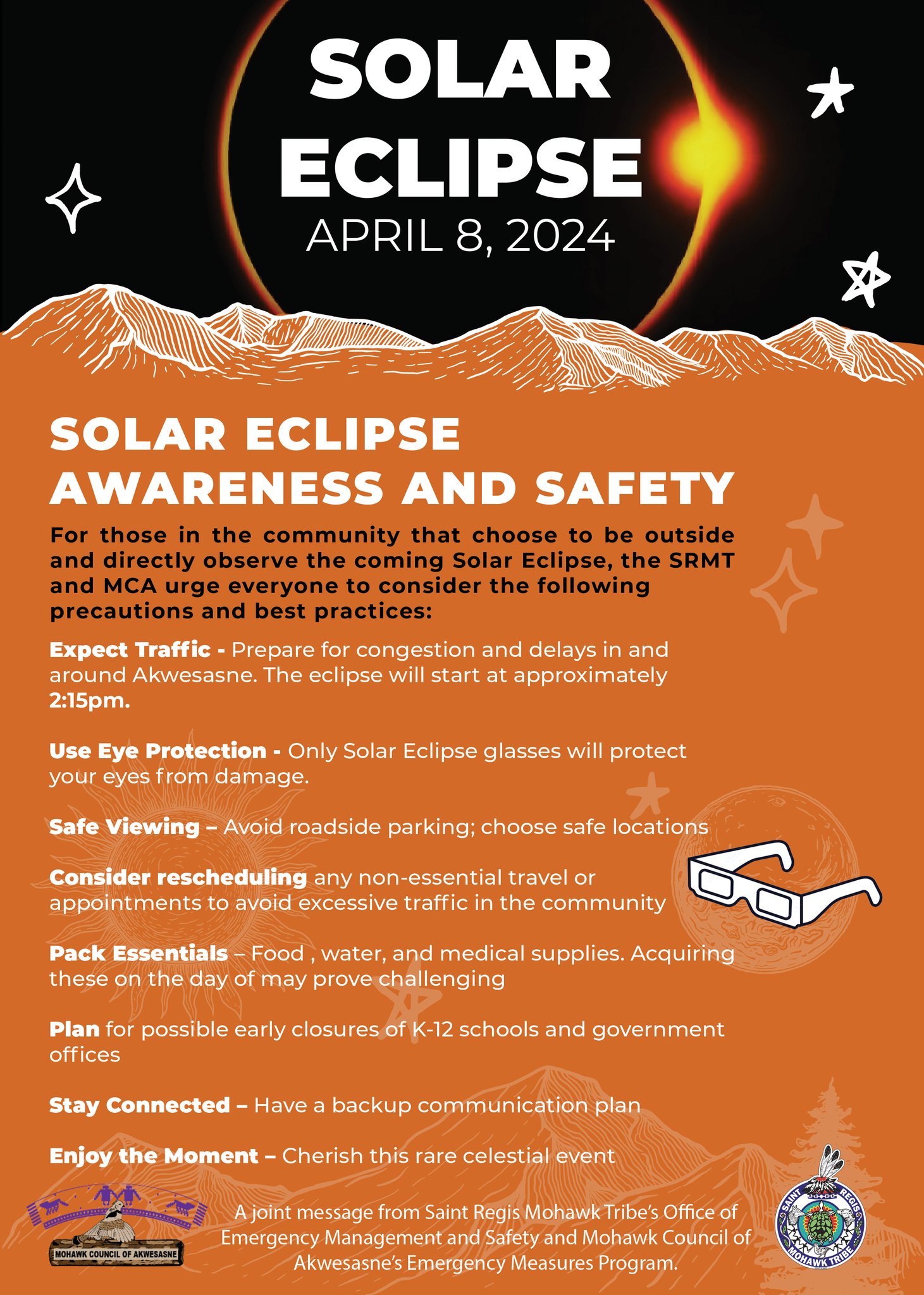 EMERGENCY PLANNING UNDERWAY FOR RARE TOTAL SOLAR ECLIPSE Mohawk Council of Akwesasne